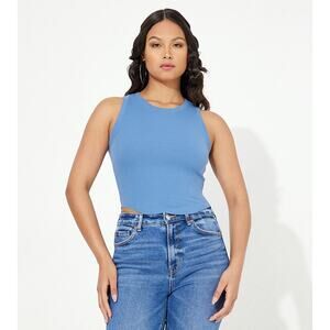 American Eagle Ribbed Tank Top Blue Size Small EUC